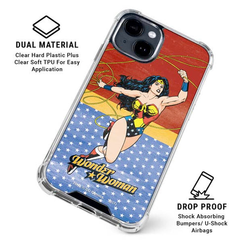 DC Comics Wonder Woman Ready to Fight iPhone 15 Clear Case